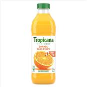 Jus d'orange pur jus sans pulpe sans sucres ajouts TROPICANA 1L - Le pack de 4 bouteilles