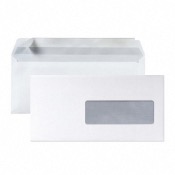 Enveloppes blanches 110 x 220 mm (DL) - 80g - Fentre 45 x 100 - Lot de 50
