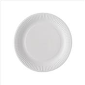 Assiette ronde en carton blanc biodgradable 18 cm - Le paquet de 100