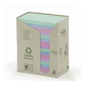 Notes adhsives Post-it 100% recycl - 100 feuilles - 76 x 127 mm - Lot de 16 blocs-Coloris pastel assortis