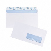 Enveloppes blanches 110 x 220 mm (DL) - 90g - Fentre 35 x 100 - Lot de 50