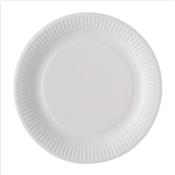 Assiette ronde en carton blanc biodgradable 23 cm - Le paquet de 100