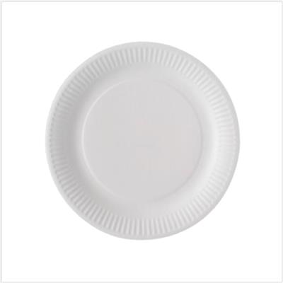 Assiette ronde en carton blanc biodégradable 18 cm - Le paquet de 100