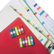 Distributeur de marque-pages Post-it étroits 11,9 x 43,2 mm - Le lot de 4 blocs - Coloris pastel assortis