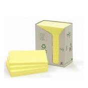 Notes adhsives Post-it 100% recycl - 100 feuilles - tour de 16 blocs - 76 x 127 mm - Jaune