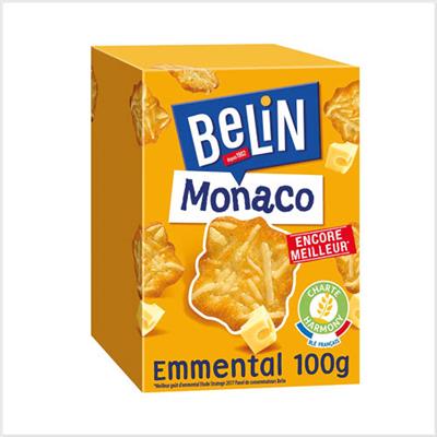 Biscuits apéritifs Monaco emmental BELIN - Les 3 étuis de 100g