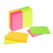 Notes  coller 76 x 127 mm - Coloris nons assortis - Le lot de 6 blocs