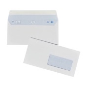 Enveloppes blanches 110 x 220 mm (DL) - 90g - Fentre 45 x 100 - Lot de 50
